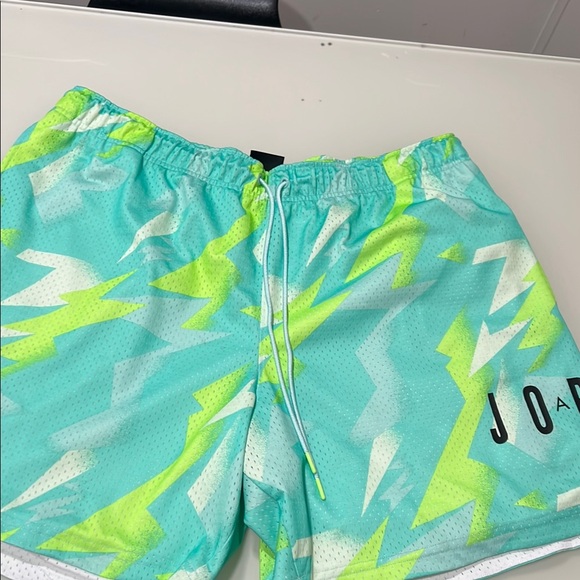 Electric Green and Aqua Men's Athletic Shorts